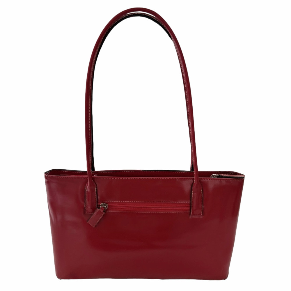 Vintage Red Black Checkerboard Faux Patent Leather Purse Shoulder Bag Colorblock - Picture 6 of 12